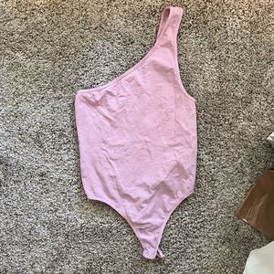 Free People One Shoulder Zebra Bodysuit